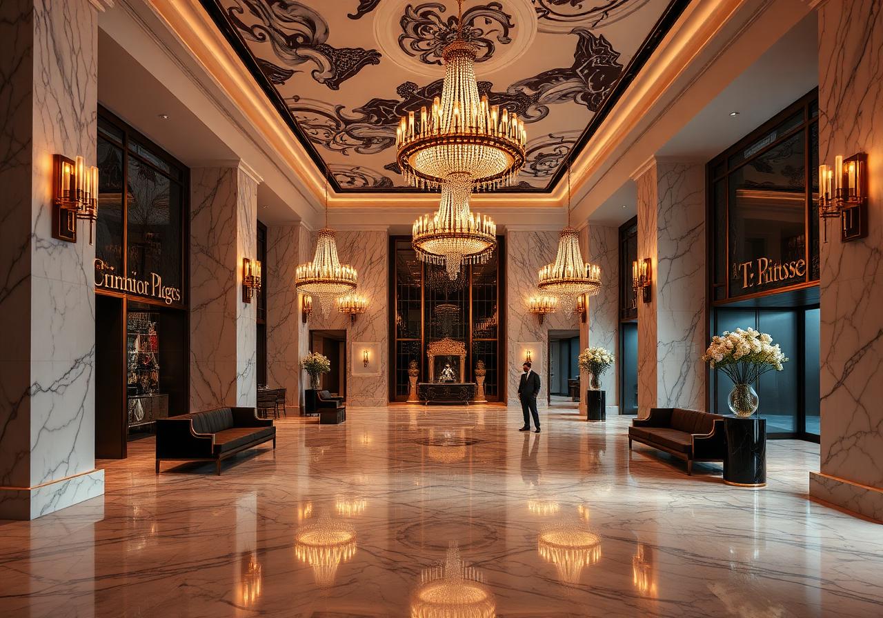 Luxury hotel lobby